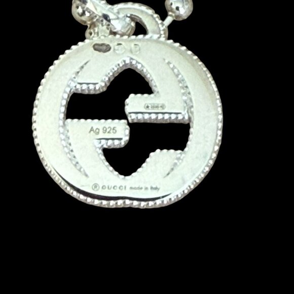 Gucci Silver 925 Interlocking GG Silver‎ Necklace, NWT, style 479219 - Picture 13 of 15